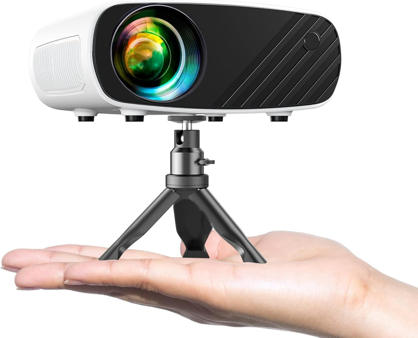 Mini Proyector ELEPHAS 2024 con Trípode | Full HD 1080P, 8000 Lúmenes | Portátil para iPhone, Android, Windows, TV Stick, HDMI, USB