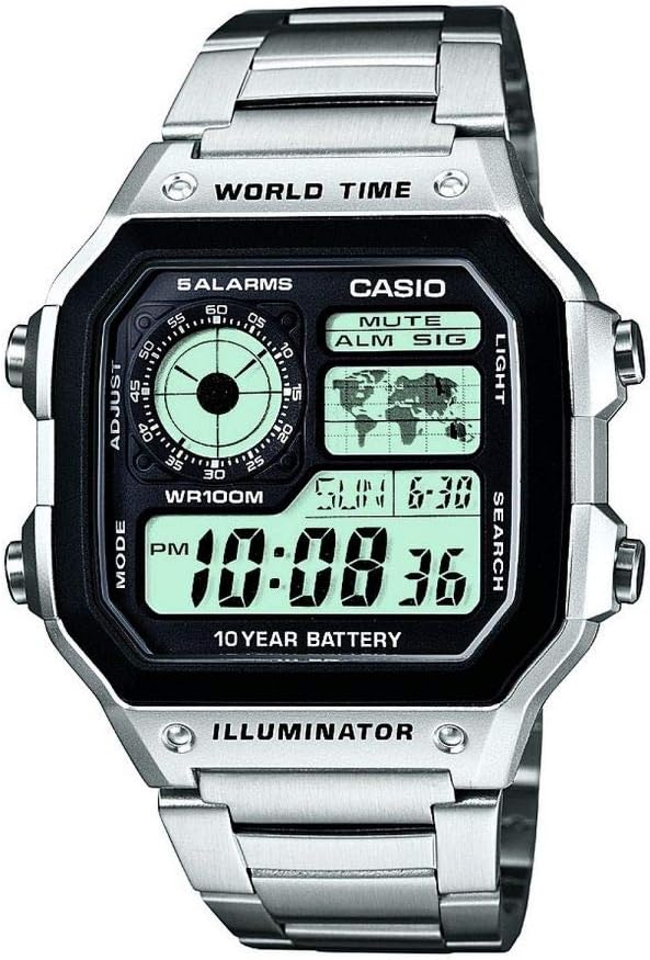 Casio Collection AE-1200WHD-1AVEF – Reloj Digital Masculino con Hora Mundial
