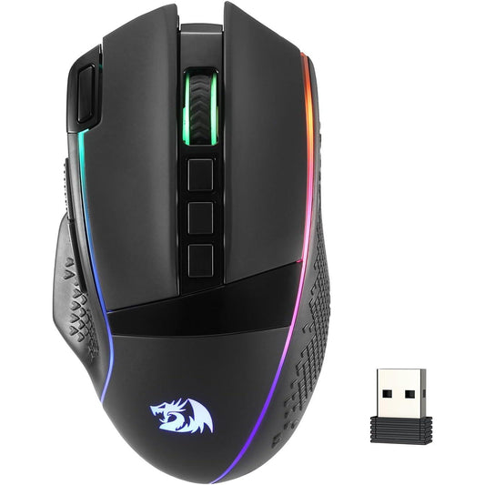 Redragon M991 – Mouse Gaming Inalámbrico, 26,000 DPI, 3 Modos de Conexión, 9 Botones Macro, Rapid Fire, RGB