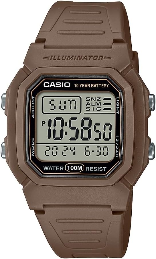 W800HG Series | Men’S Digital Watch | 100 Meter Water Resistance | Multi Function Alarm | 100 SEC Stopwatch | Auto Calendar | Countdown Timer | LED Light | Dual Time| 10 Year Battery