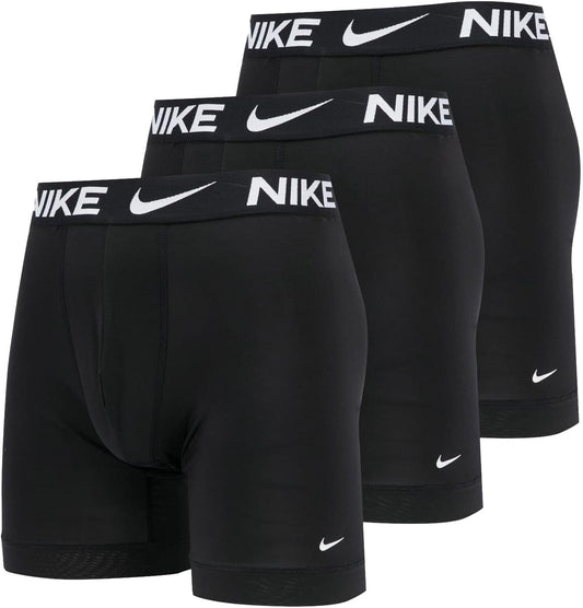 Boxer Briefs Largos para Hombre (Pack x3) | Nike Dri-FIT Everyday Cotton Stretch | Talla L | Negro (KE1026-001/W)