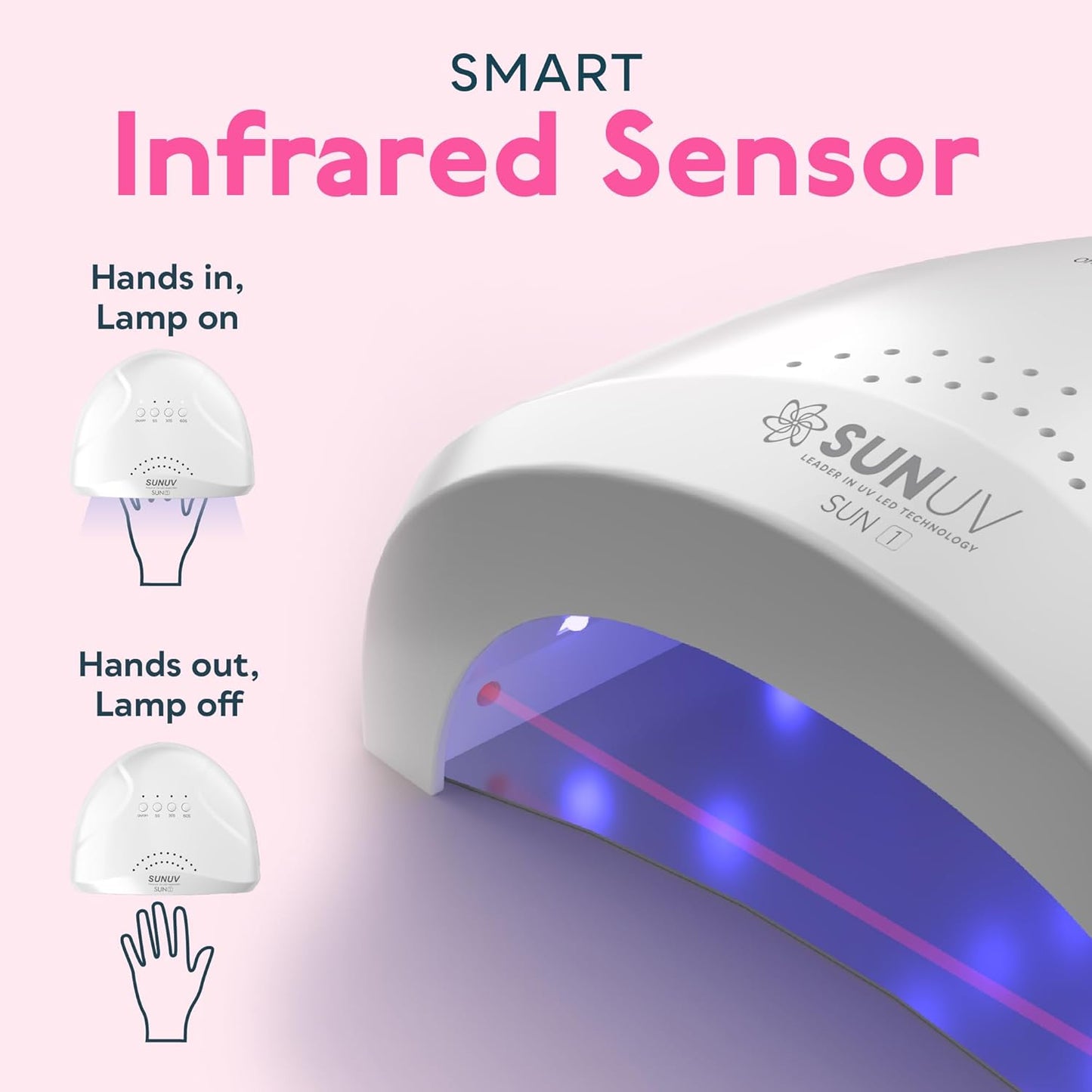 Lámpara de uñas LED UV | Luz de gel para esmalte de uñas | 3 temporizadores
