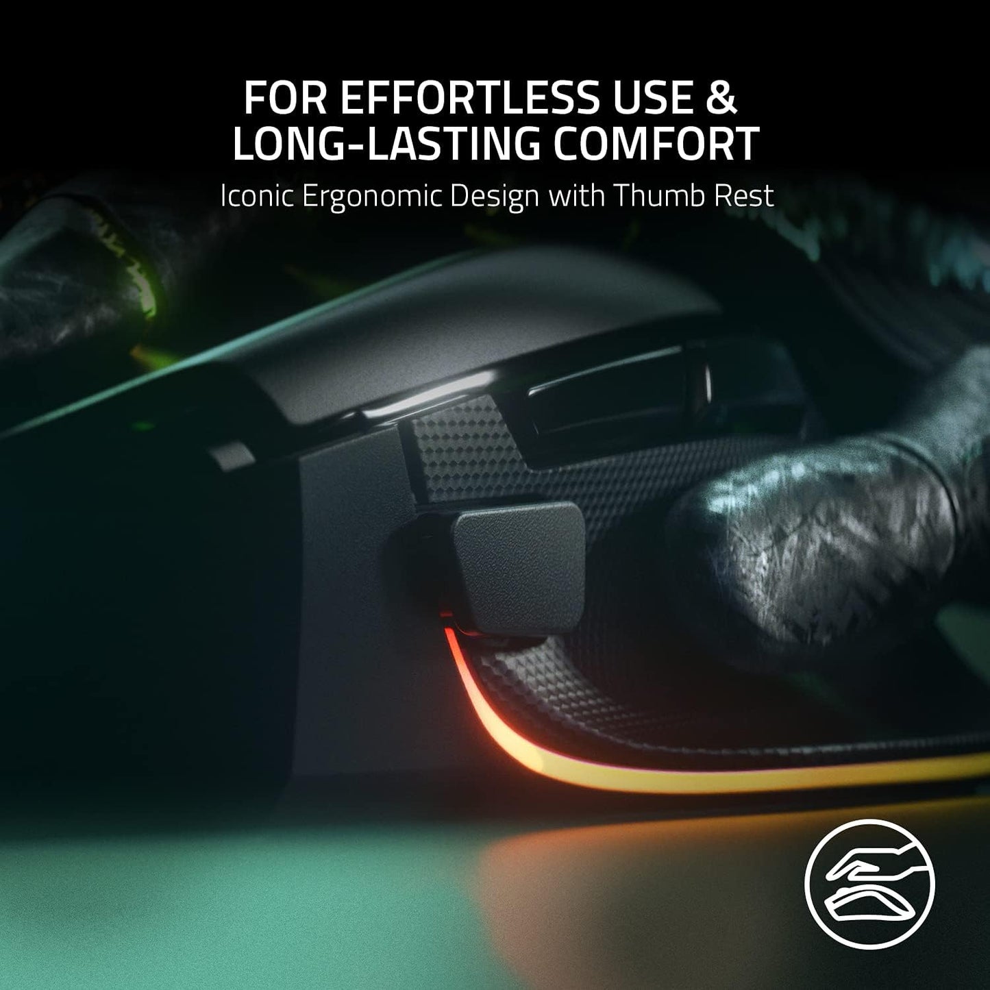 Razer Basilisk V3 – Mouse Gamer Ergonómico Personalizable con Rueda HyperScroll, 11 Botones, Sensor 26K DPI y Chroma RGB, Black