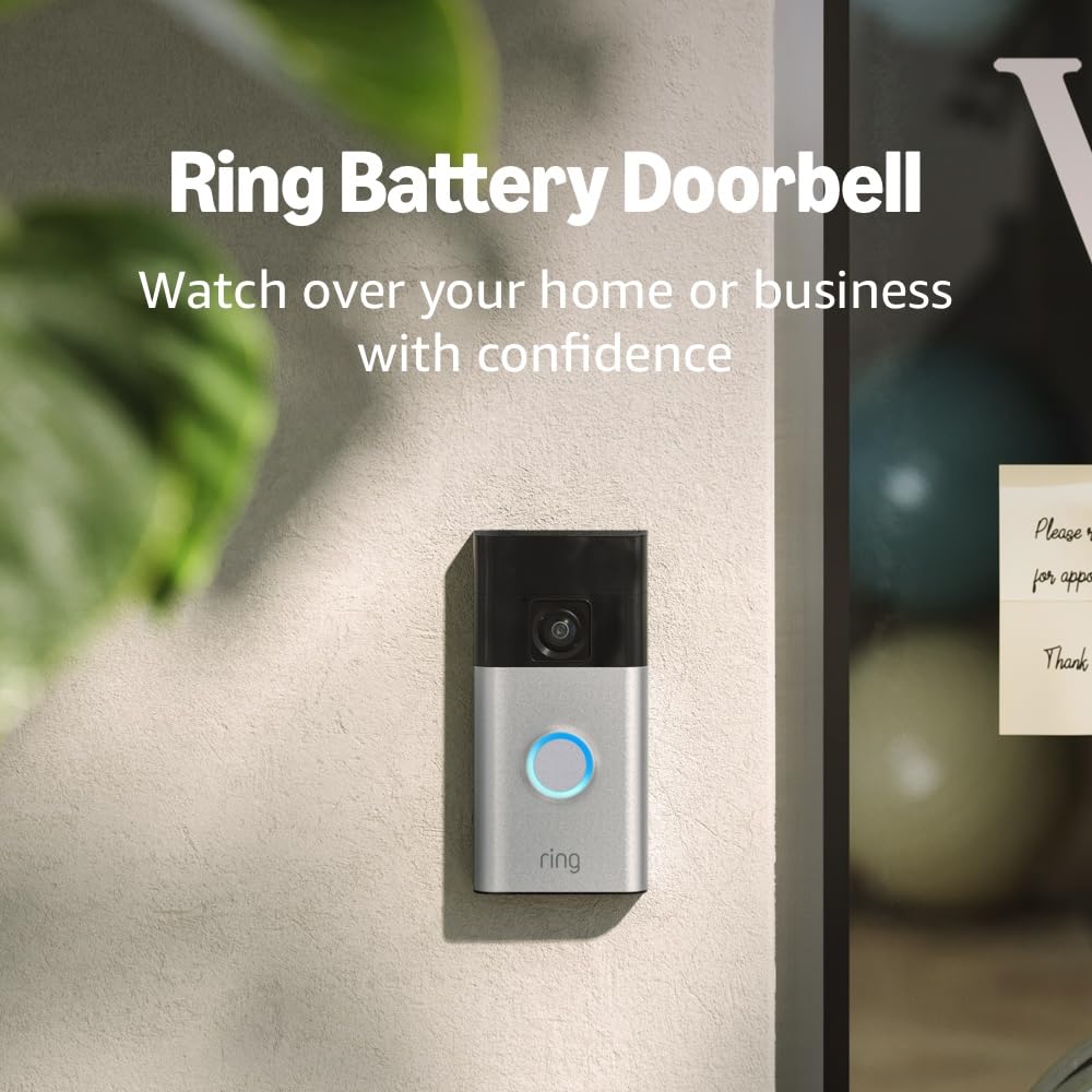 Ring Battery Doorbell – Timbre Inteligente Inalámbrico con Video en HD, Detección de Movimiento, Conversación Bidireccional y Batería Recargable (Último Modelo, Color Bronze)