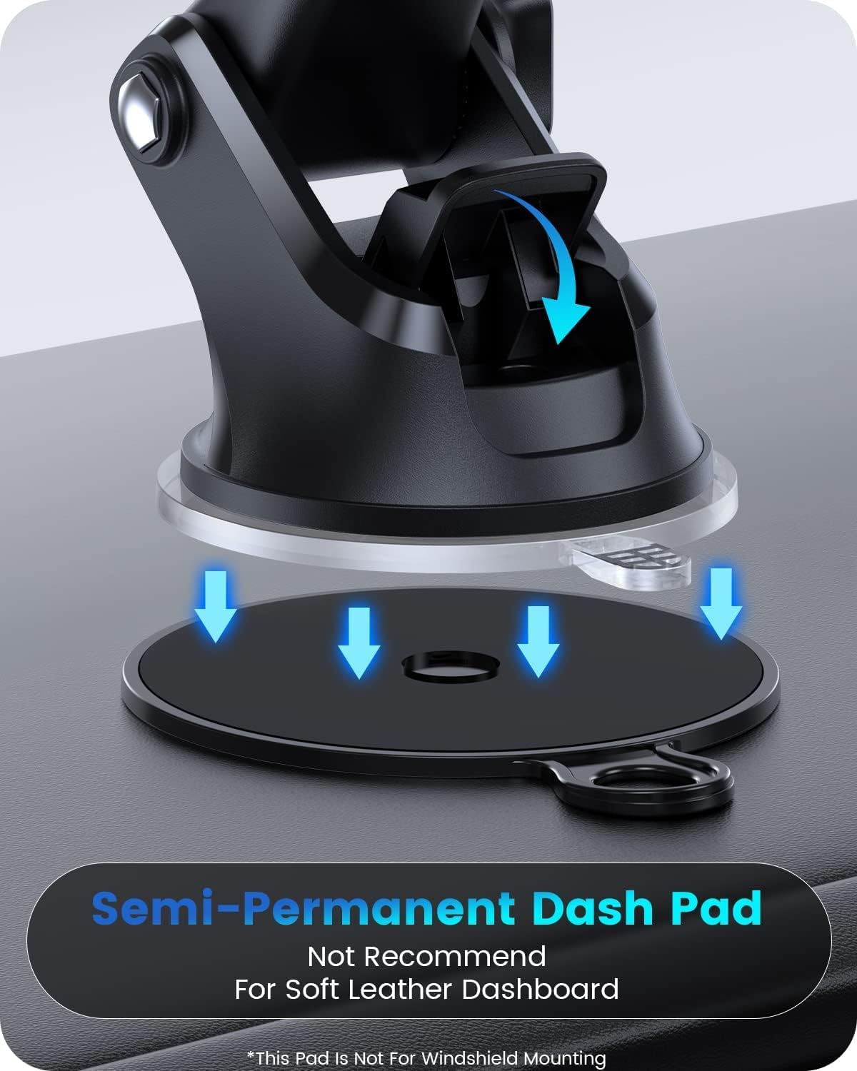 Soporte de Celular para Auto 3-en-1 – Tablero, Parabrisas y Rejilla de Aire | Ventosa de Alta Succión, Brazo Ajustable, Rotación 360° | Compatible iPhone & Android