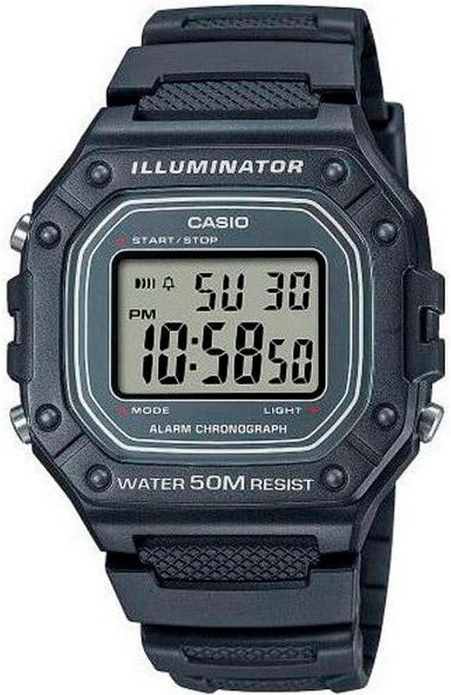 W218H Series | Men’S Digital Watch | 50M WR | 1/100 Second Stopwatch | 100 SEC Chronograph | LED Backlight | Countdown Timer | Daily Alarm | Hourly Time Signal | 7 Year Battery