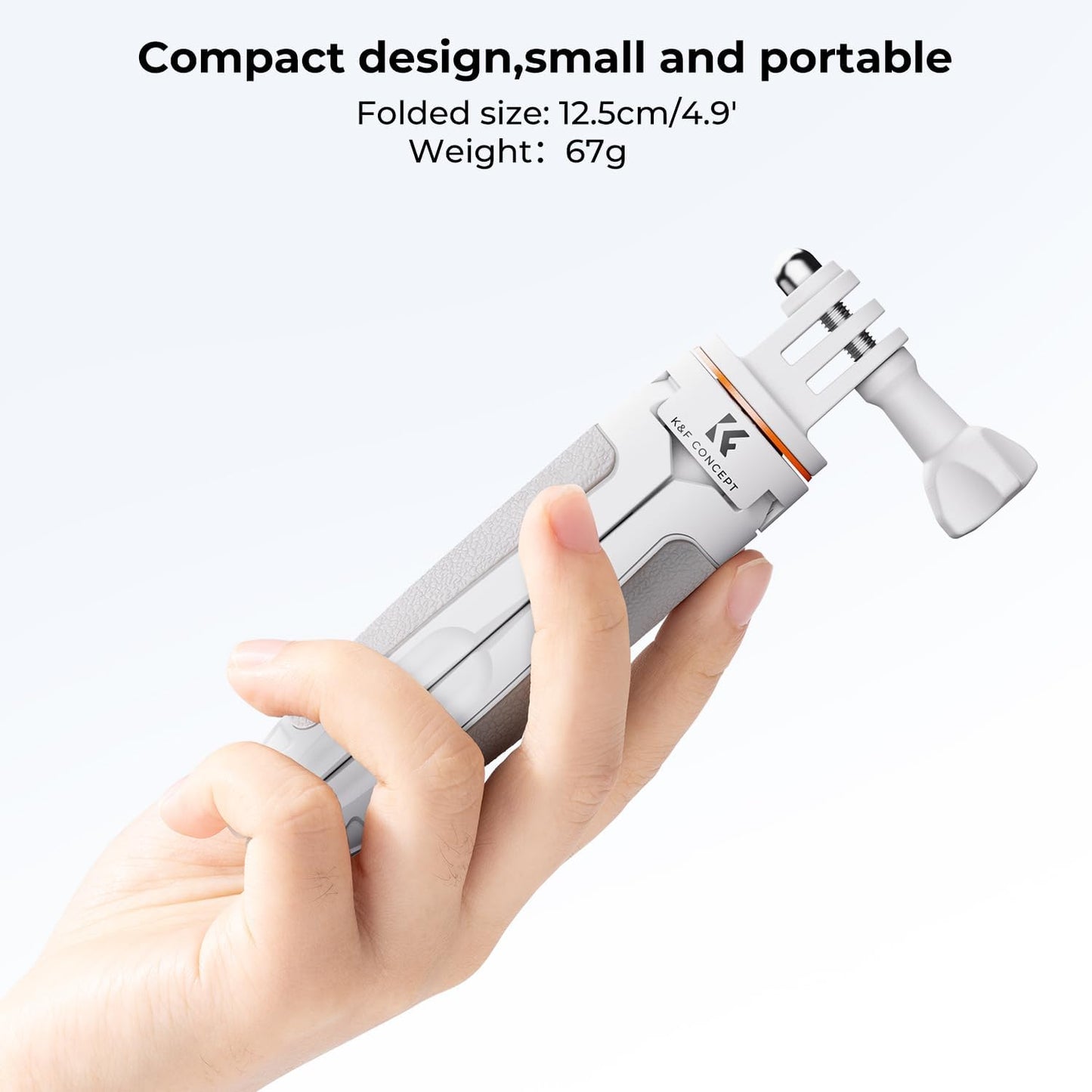 Trípode Selfie Stick para GoPro – Mini trípode extensible 32 cm, ultraligero 67 g, anillo amortiguador y base antideslizante | Compatible con GoPro HERO 13/12/11/10/9/8/7/6/5, MAX, DJI Osmo Action, Insta360, AKASO