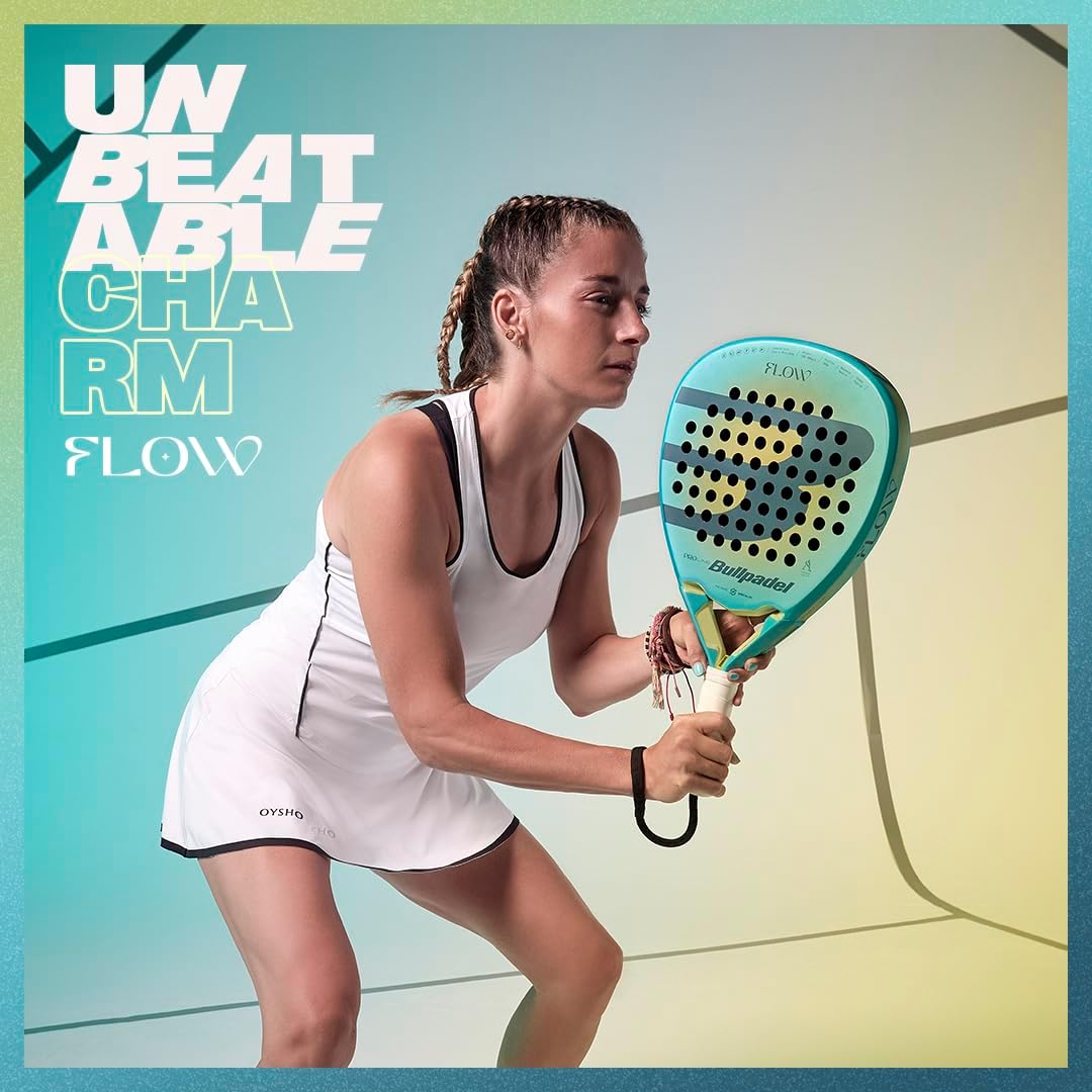 Pala Padel FLOW Mujer 2025 Alejandra Salazar | Pala Padel en Forma Diamante | Fibra Híbrida Fibrix & MultiEva Core | FlowForce Heart & Rough 3D Grain | Alta potencia y control de vibraciones