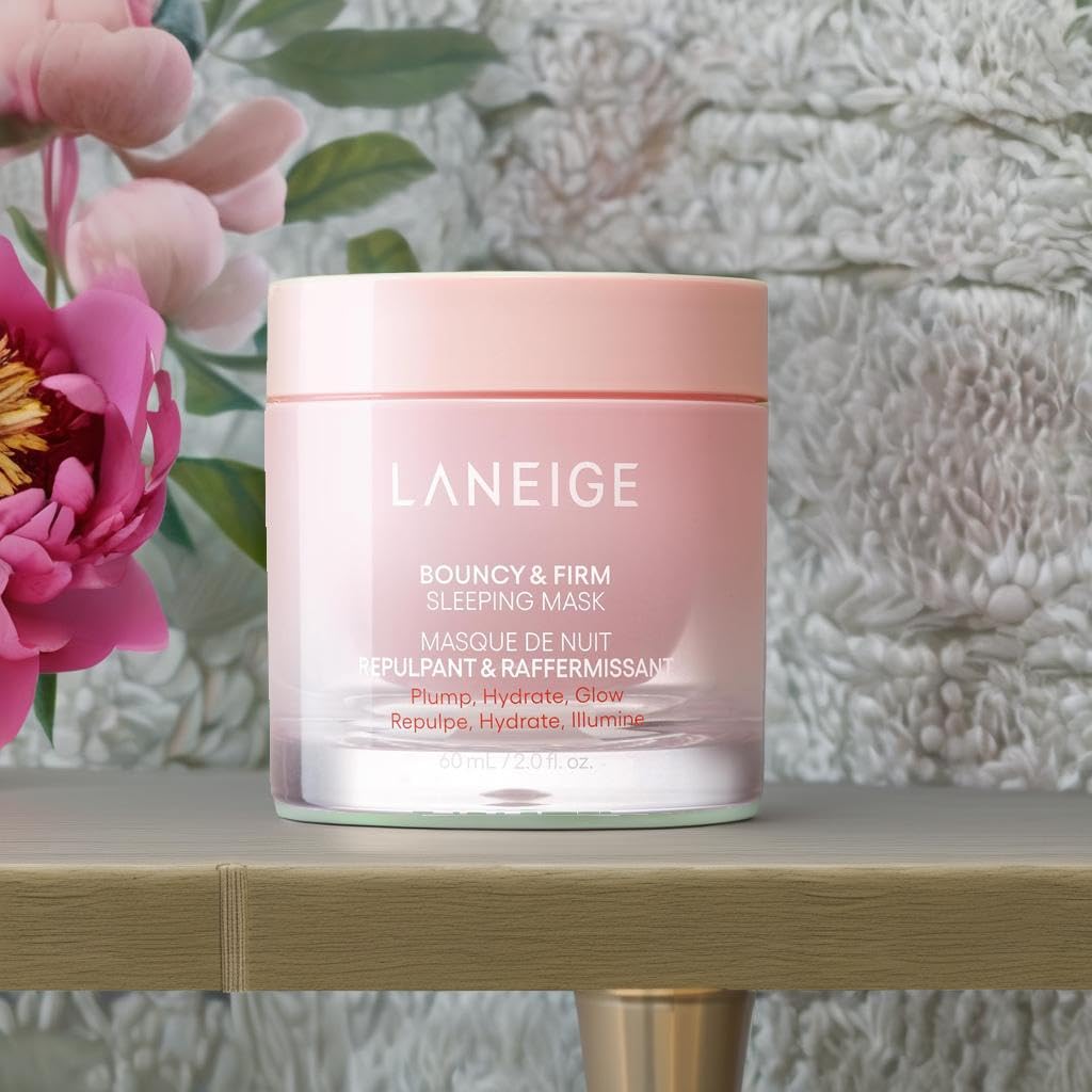 LANEIGE Máscara para dormir flexible y firme: revitaliza, suave, complejo de peonía y colágeno, hidratación que aumenta la barrera