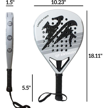 Paleta de pádel de fibra de carbono Q10 Pro | Forma de diamante | garganta mejorada con tres ramas | núcleo de espuma viscoelástica EVA