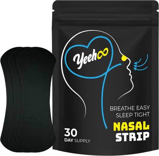 YeeHoo Tiras Nasales Extra Fuerte – 30 Unidades | Alivio de Ronquidos y Congestión | Tiras Adhesivas Hipoalergénicas | Para Dormir y Hacer Deporte | Drug-Free