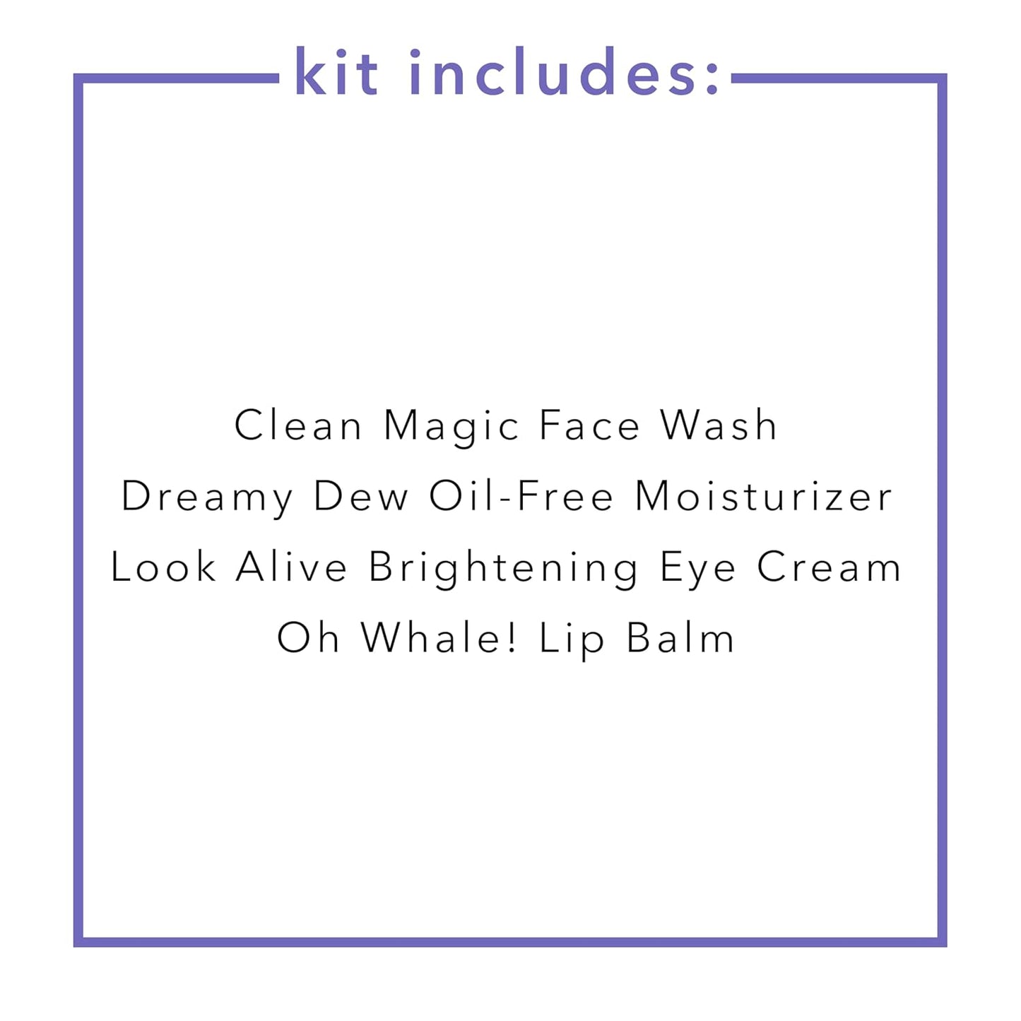 Florence by Mills Happy Days Skincare Set | Set de Cuidado Facial con Limpiador, Hidratante, Contorno de Ojos y Bálsamo Labial – 4 Piezas