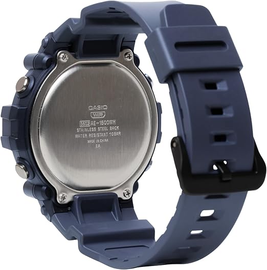 Illuminator AE1500WH Series | 10-Year Battery | LED Backlight | 5-Alarms | 1/100 Sec Stopwatch | Men'S Digital Watch