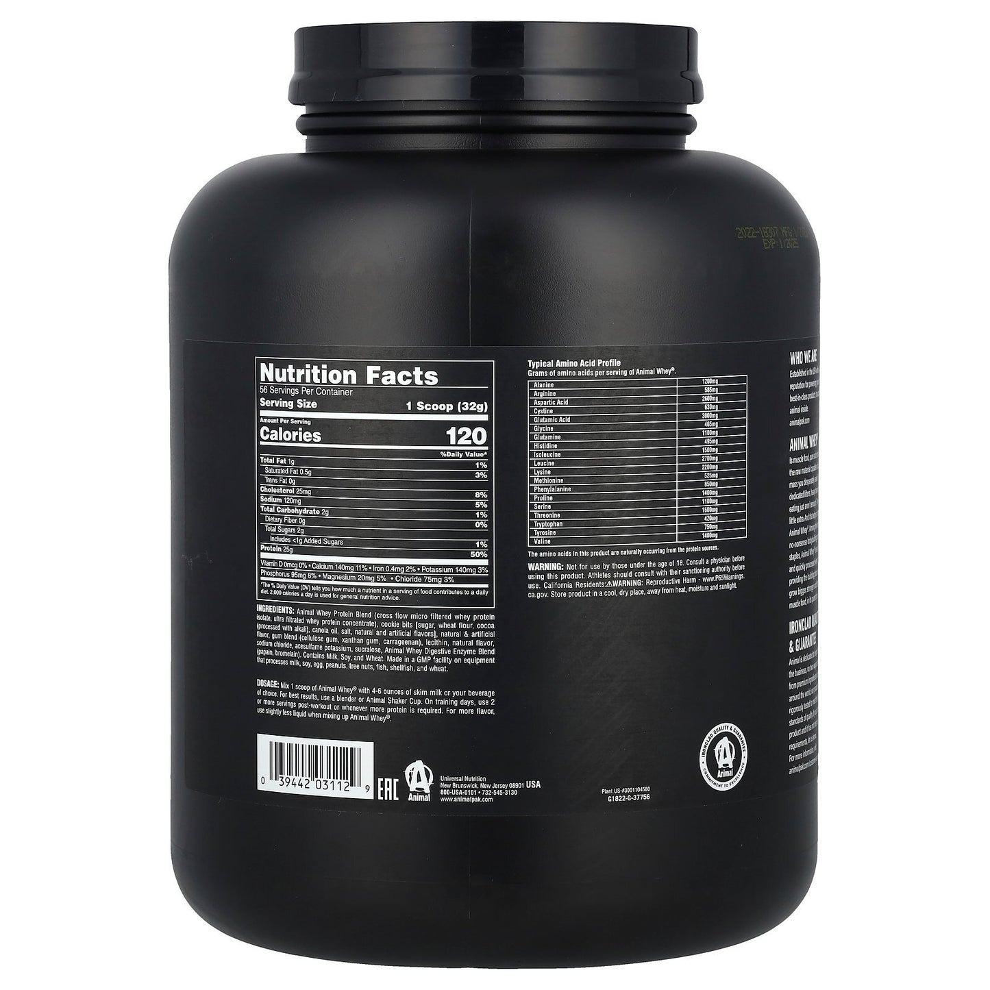 Animal® Whey | Proteína en Polvo – Sabor Cookies & Cream – 1,81 kg