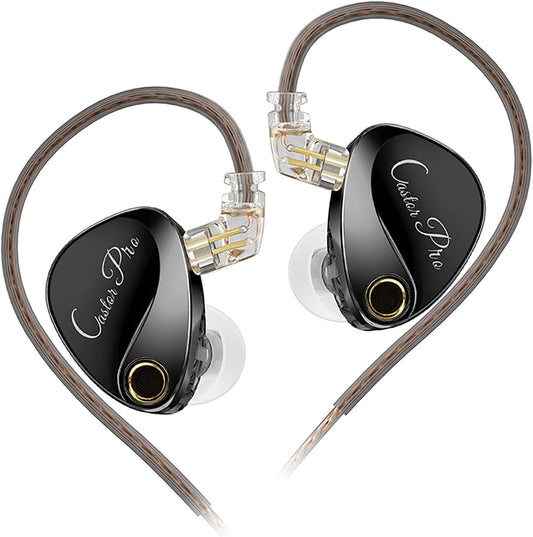 KZ Castor Pro Auriculares In-Ear Monitor HiFi con Bass Mejorado – IEM con Doble Driver Dinámico 10mm, 16 Perfiles de Sonido Ajustables, Cable Desmontable 2PIN-C – Gaming y Música