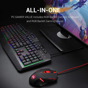Redragon S101 Gaming Keyboard & Mouse Combo + H888W Wireless Gaming Headset
