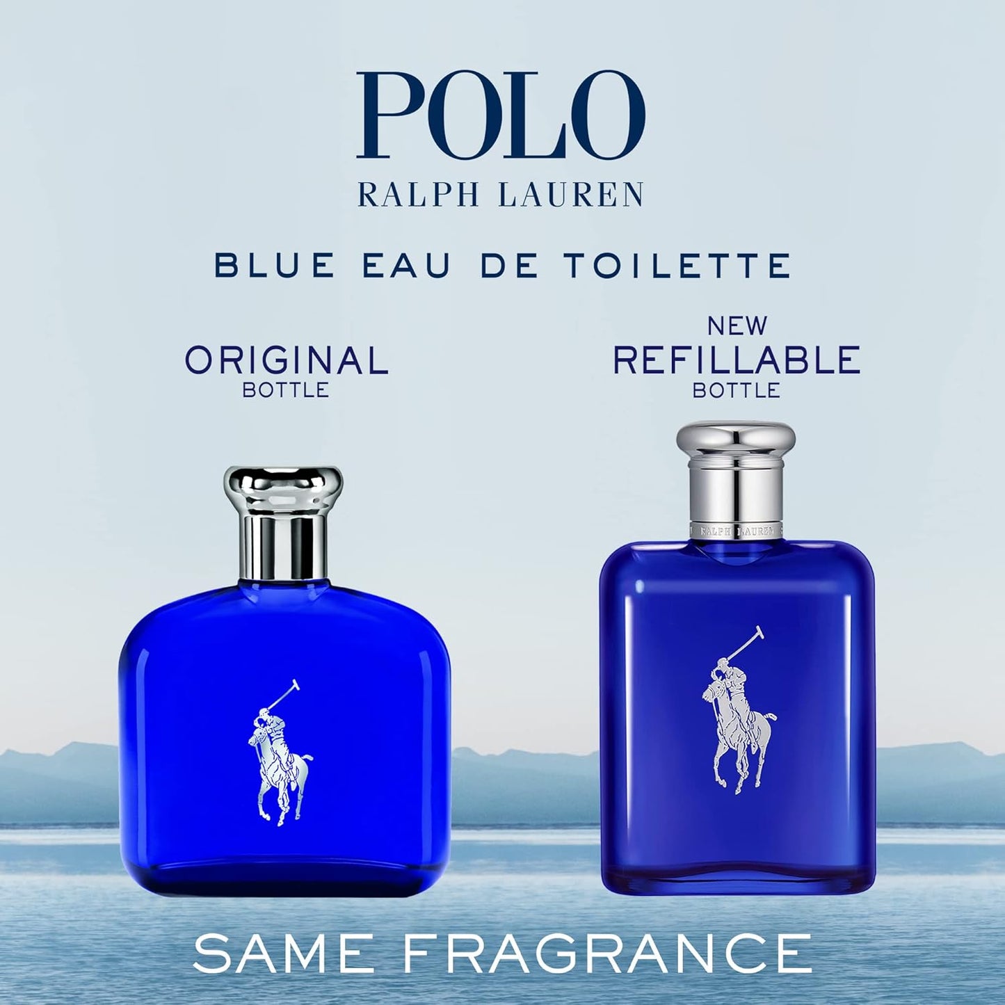 Polo Blue Eau de Toilette Hombre | Colonia Masculina Fresca & Acuática con Cítricos, Salvia y Gamuza – Intensidad Media