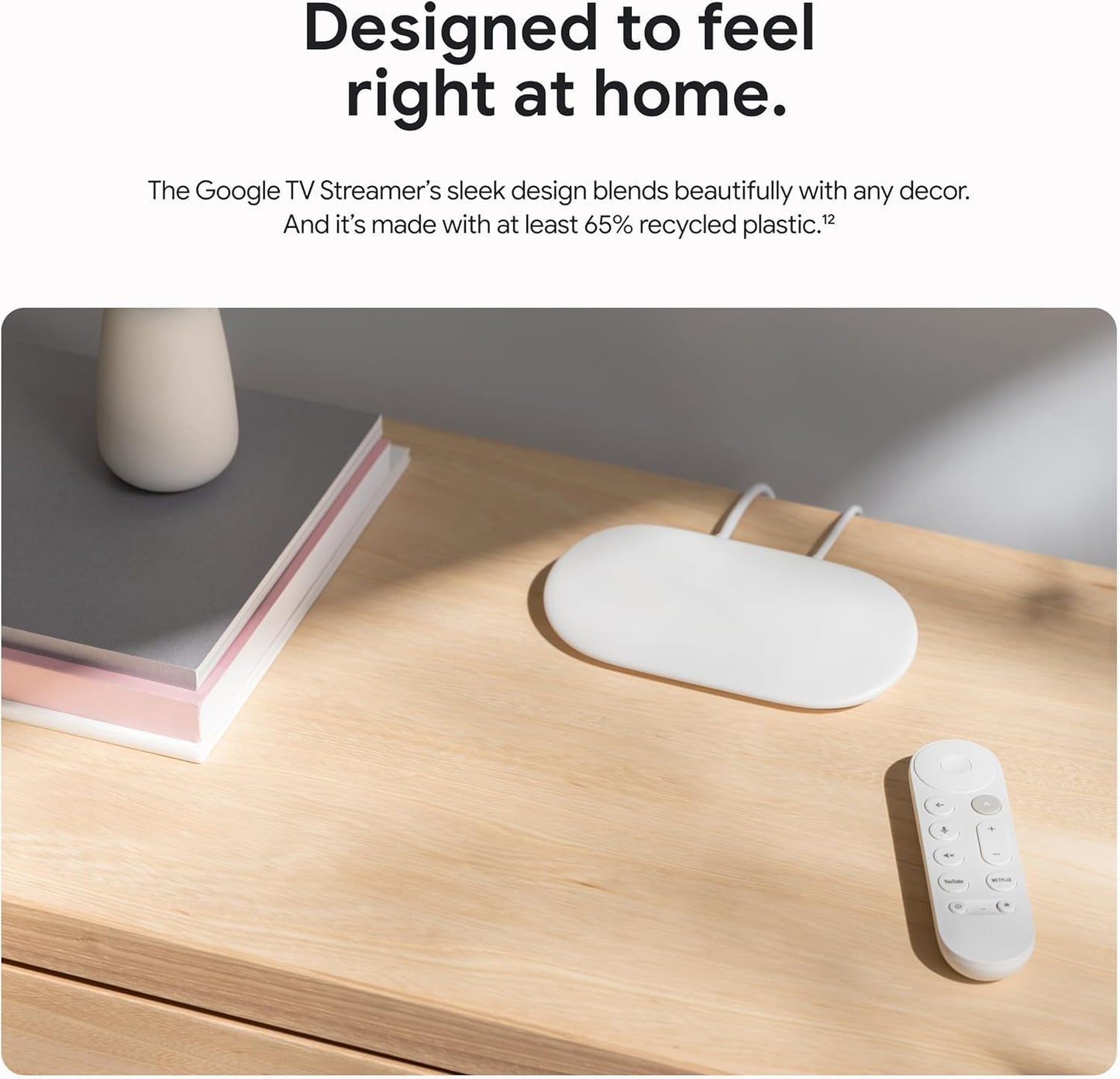 Google TV Streamer 4K HDR con Dolby Vision y Atmos – 32 GB Almacenamiento – Control por Voz con Búsqueda y Smart Home – Streaming Rápido de Películas, Series y TV en Vivo – Color Porcelain
