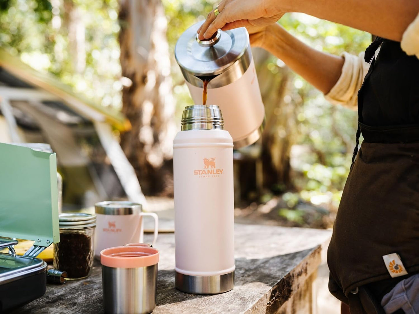 Stanley Classic Legendary Vacuum Bottle 1.0 Qt | Wide Mouth with Leakproof Cup Lid | Keep Drinks Hot or Cold | Packable for Travel | Insulated Stainless Steel Thermal Bottle | Bpa-Free | Limestone
