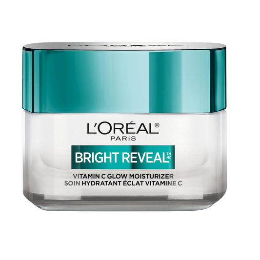 L’Oréal Paris Bright Reveal Vitamin C Glow Moisturizer | Vitamina C + Niacinamida + Ceramidas | Ilumina, Unifica y Hidrata 72 h | Incluye muestra SPF 50