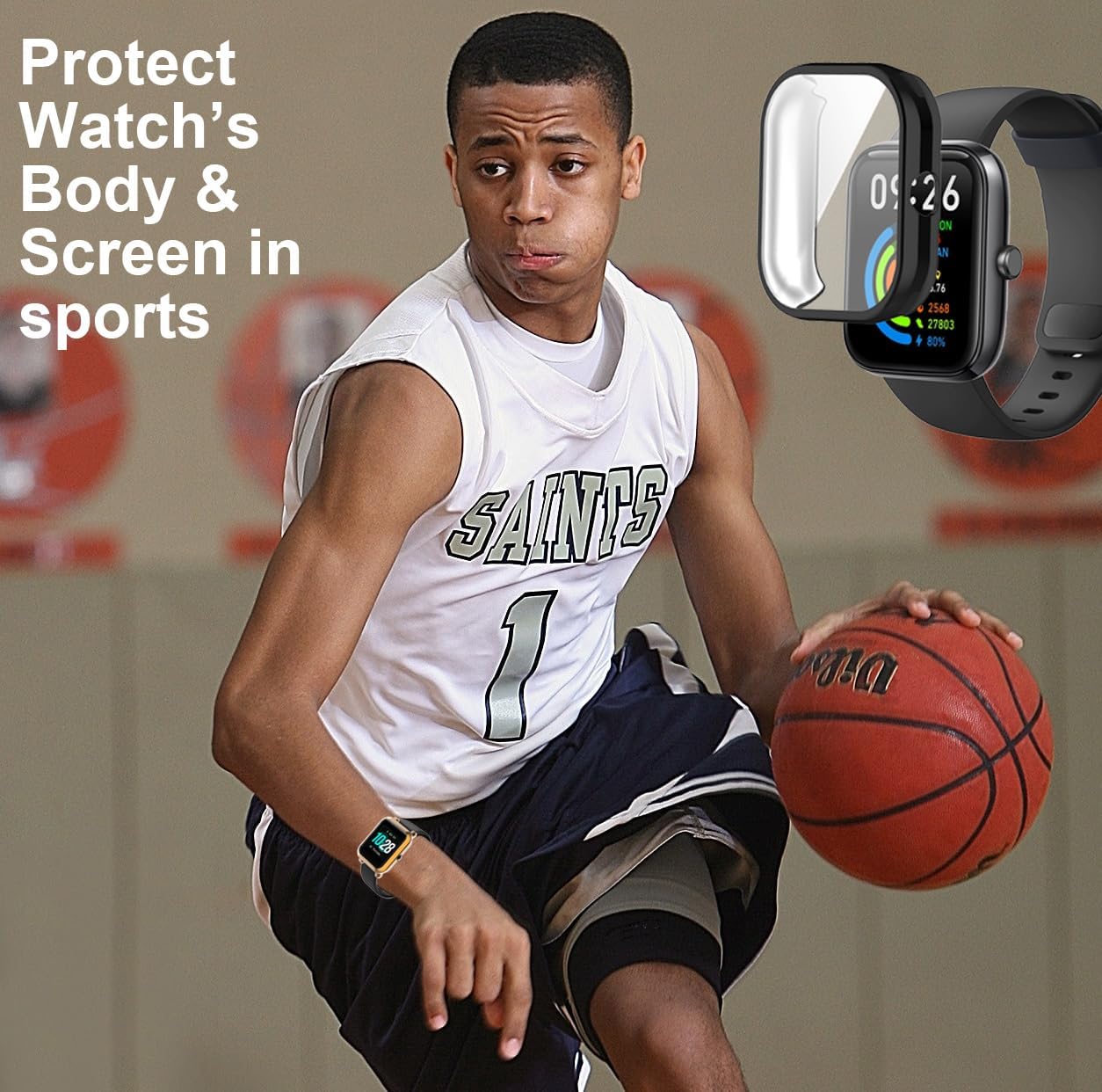 Fundas de reloj compatibles con Mikeg BOOOMIC SENBONO KALINCO IDW25 1.83" | Protector de pantalla y del cuerpo del reloj