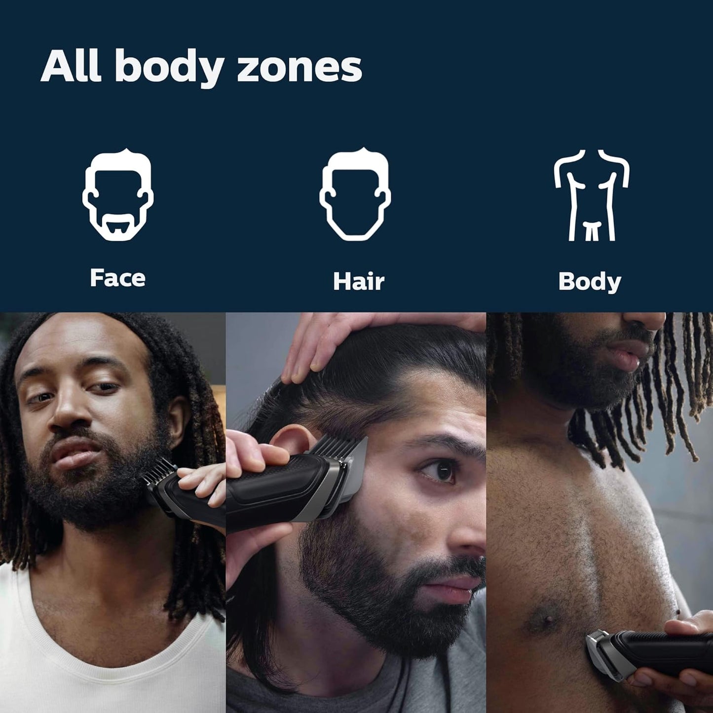 Philips Norelco Multigroom Series 5000 (MG5910/49) | 18 en 1 para Barba, Cabello, Cuerpo e Íntimo – Sin aceite