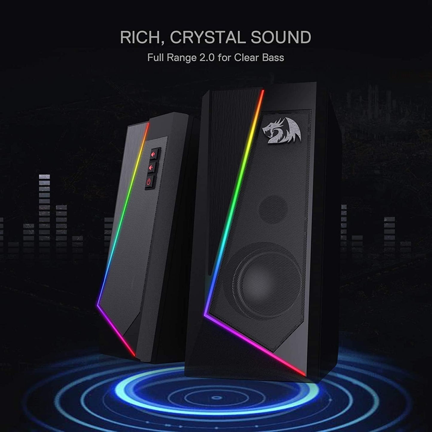 Redragon GS520 RGB Desktop Speakers, Altavoces Estéreo 2.0 para PC