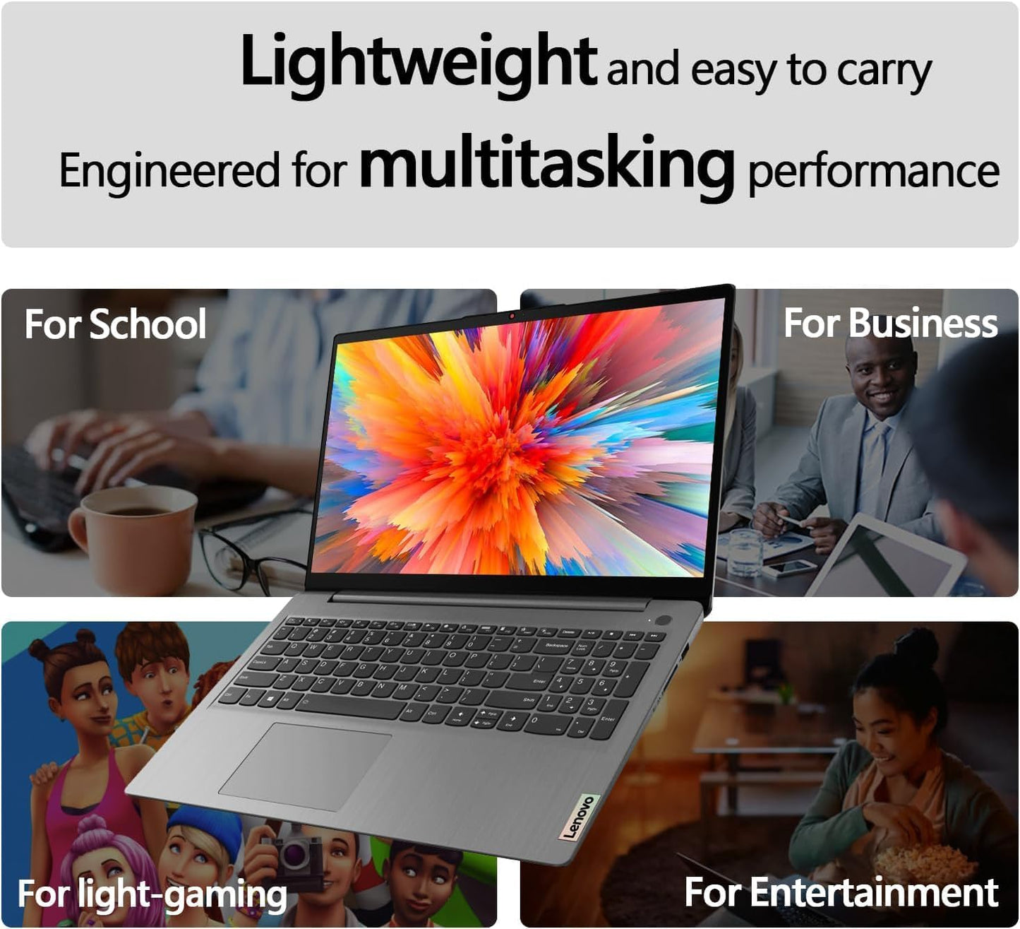Notebook Lenovo Ideapad 1 15,6” FHD, Intel Celeron N4500, 8GB RAM, 128GB SSD + 128GB eMMC, WiFi 6, Windows 11 Home, Office 365, Grey