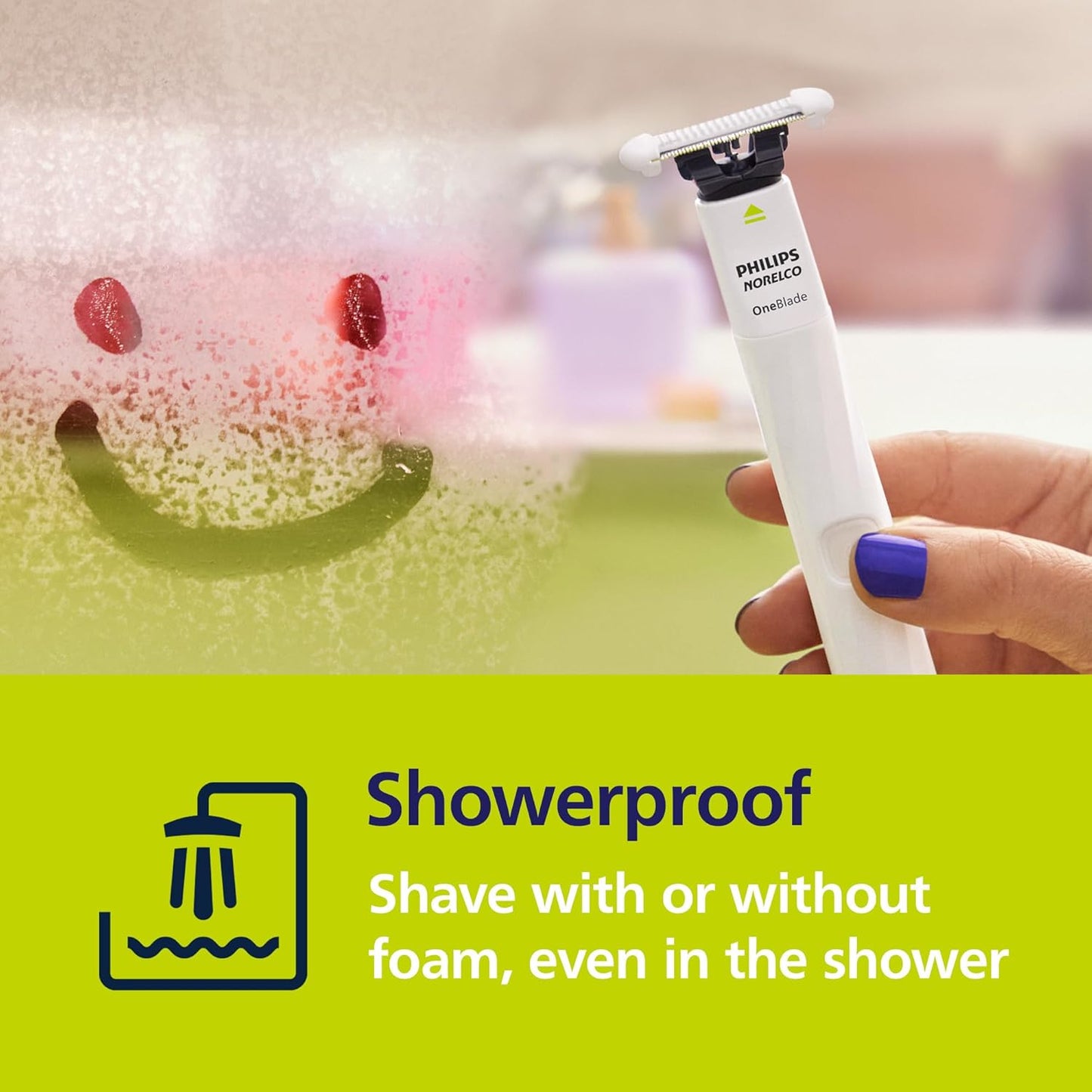 Philips Norelco OneBlade Intimate QP1924/70 | Recorta y afeita vello púbico y axilas | Protección extra de la piel | Impermeable IPX7 | 30 min de uso*