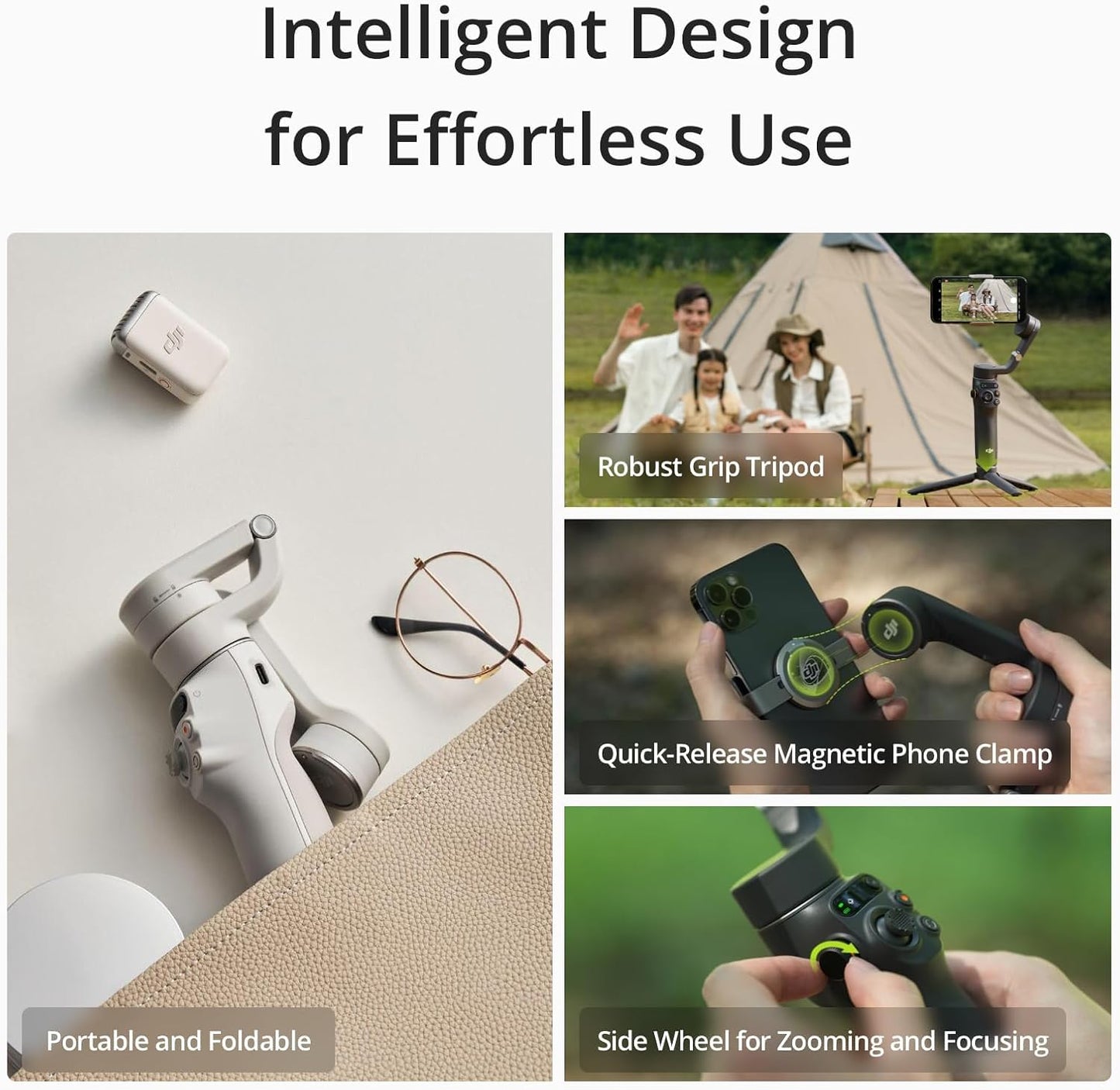 DJI Osmo Mobile 6 Estabilizador Gimbal para Smartphone – 3 Ejes, Seguimiento Inteligente, Palo Extensible Integrado, Control desde Smartwatch, Portátil y Plegable – Slate Gray