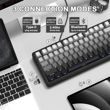 Teclado mecánico inalámbrico para juegos con perilla intercambiable en caliente