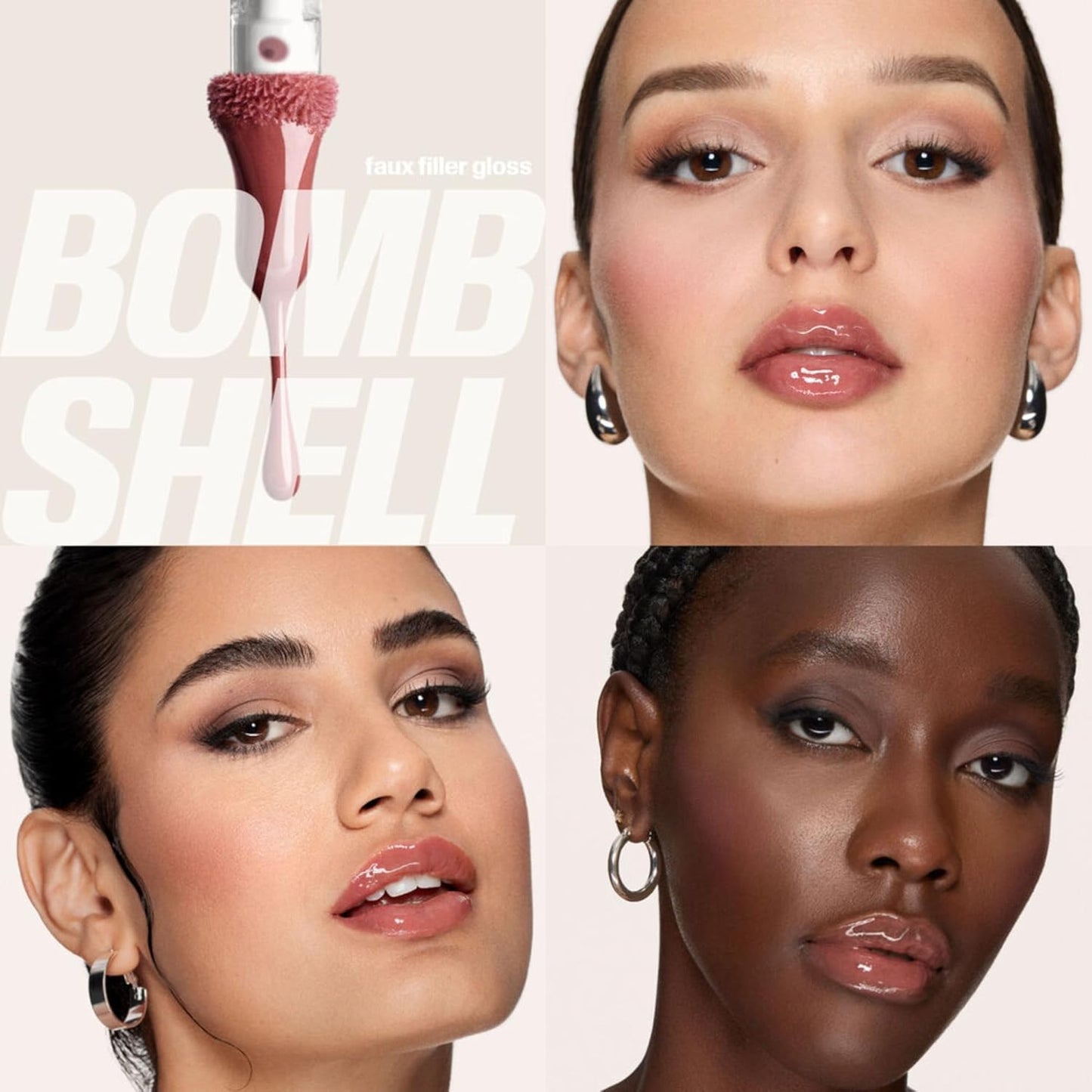 Huda Edición Limitada Pink Kit Juicy Bombshell Lip Duo - Lápiz de labios y brillo de labios - Tamaño de viaje