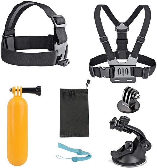 Kit de Accesorios 7-en-1 para Cámaras de Acción — Compatible con AKASO (EK7000/EK7000 Pro/Brave 4/Brave 4 Pro/Brave 7 LE/Brave 7/Brave 8/V50X/V50 Pro/V50 Elite), GoPro Hero 13/12/11/10/9 y DJI Action