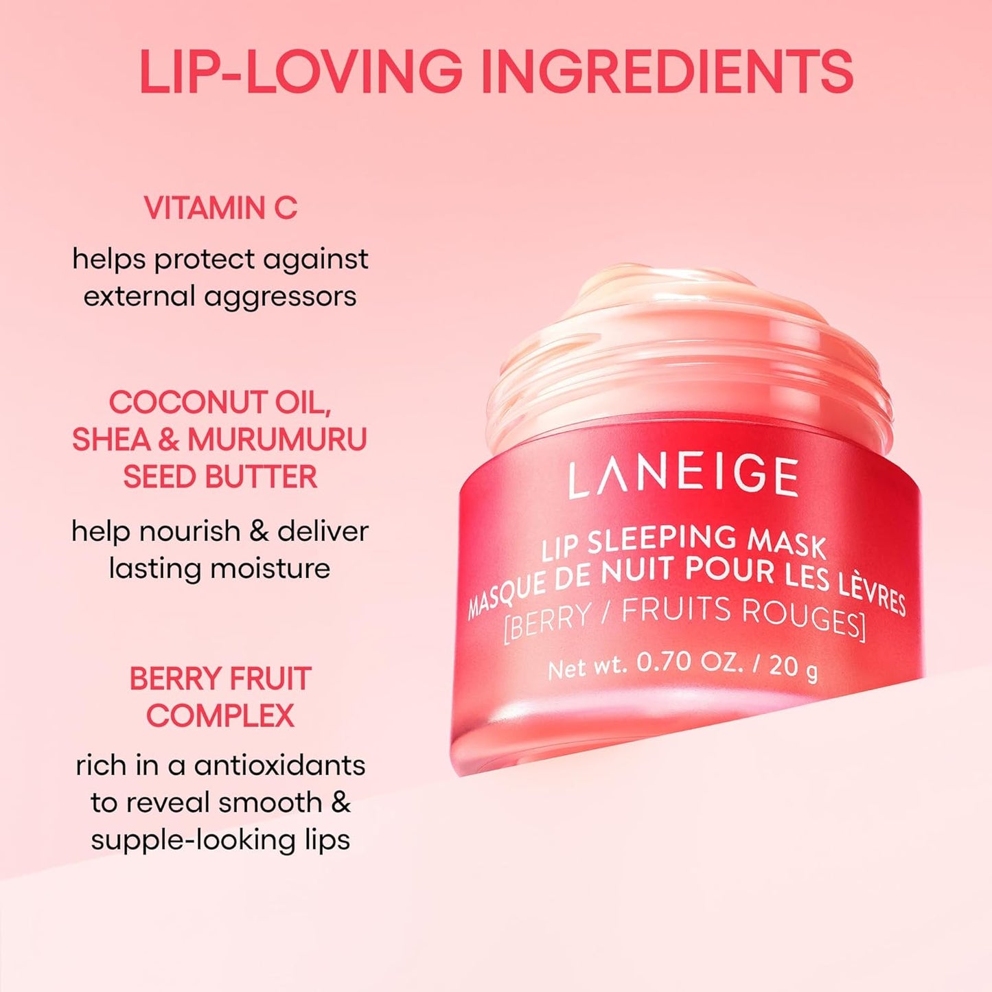 Lip Sleeping Mask | Mascarilla Nocturna de Labios – Nutre e Hidrata | Con Vitamina C, Manteca de Murumuru & Karité, Antioxidantes | Ideal para Labios Secos y con Pieles