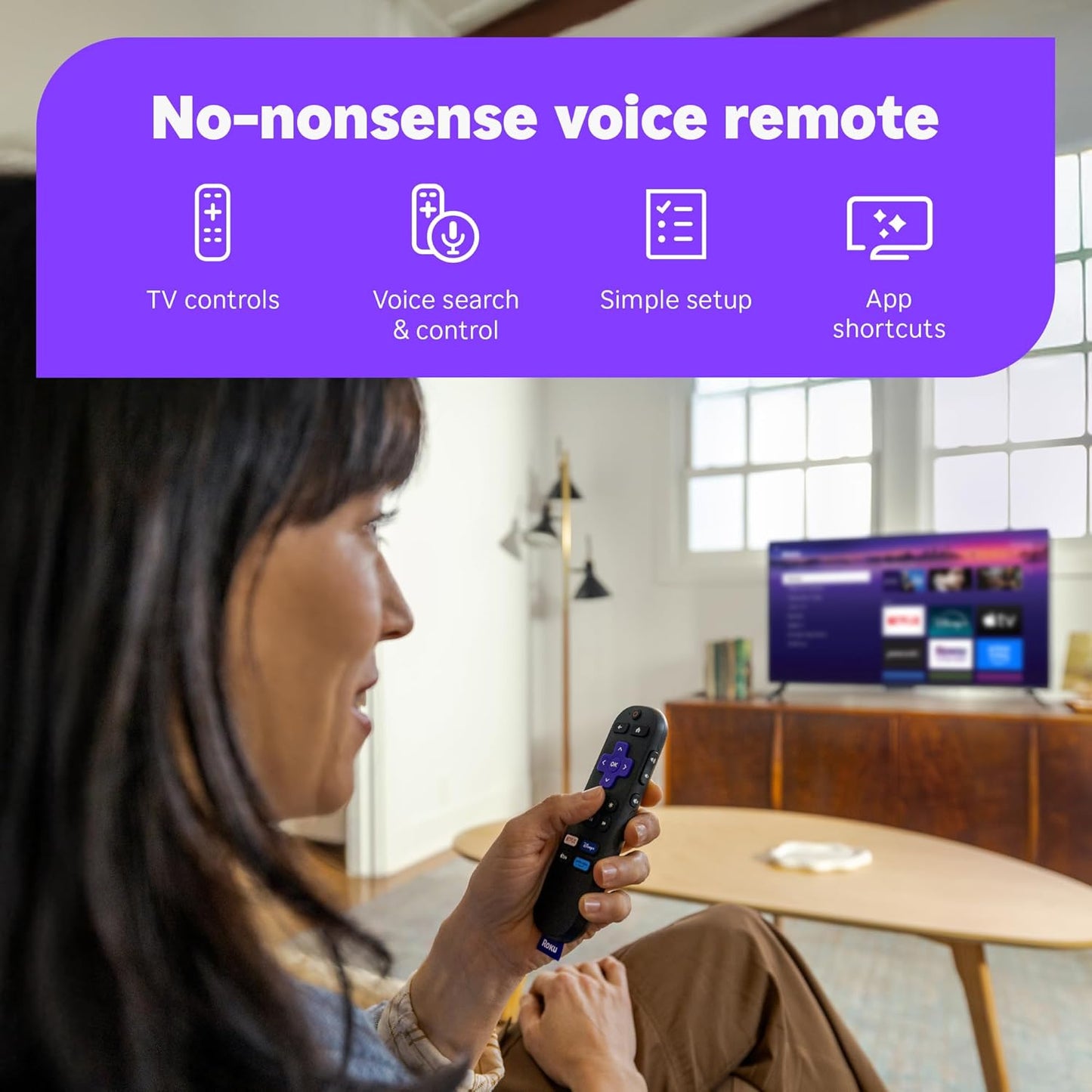 Roku Streaming Stick Plus 2025 | Dispositivo de Streaming 4K HDR con Control Remoto por Voz, TV en Vivo & Gratuita, Compacto y Portátil