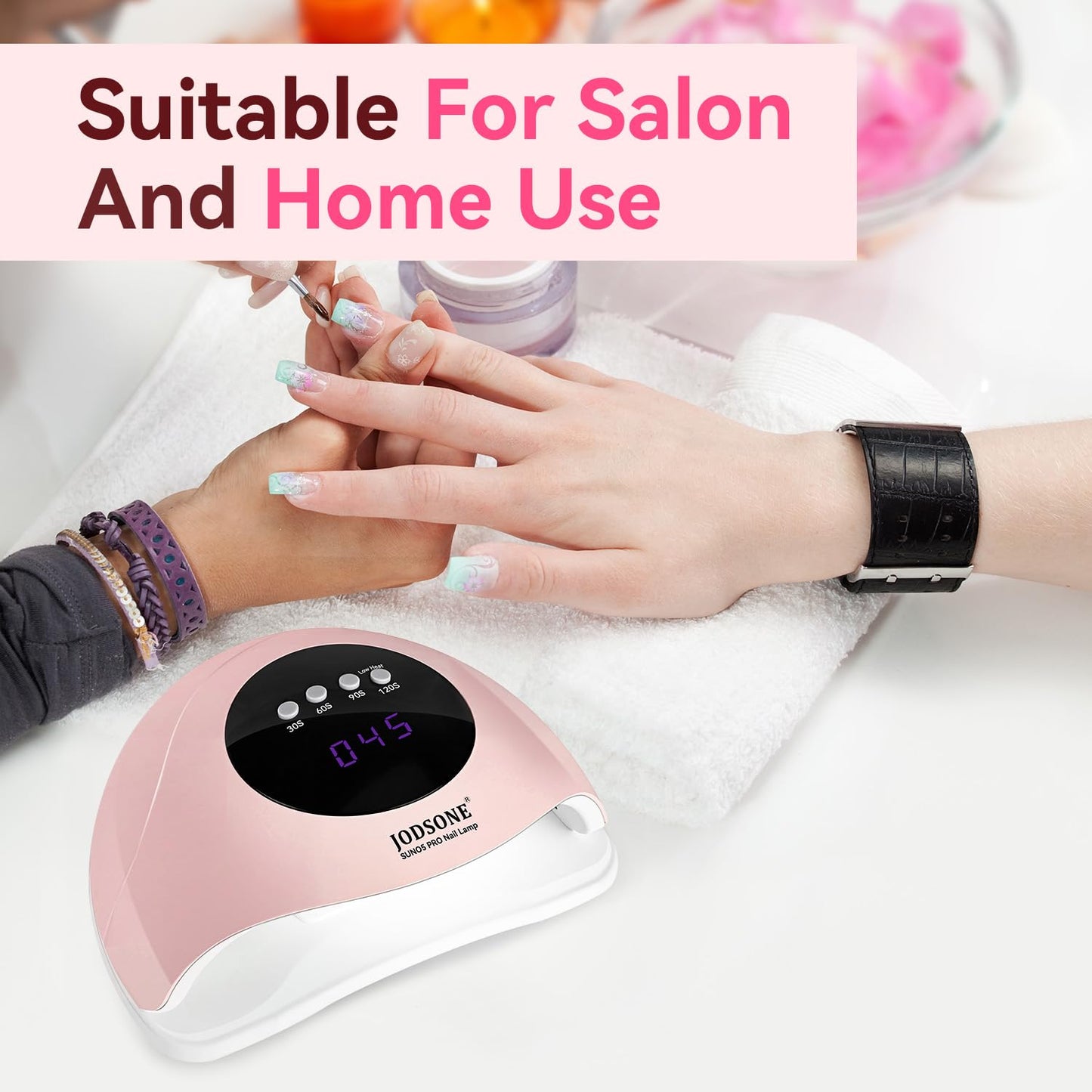 Lámpara UV LED para uñas | Color Rosa | 4 Tiempos | Sensor automático