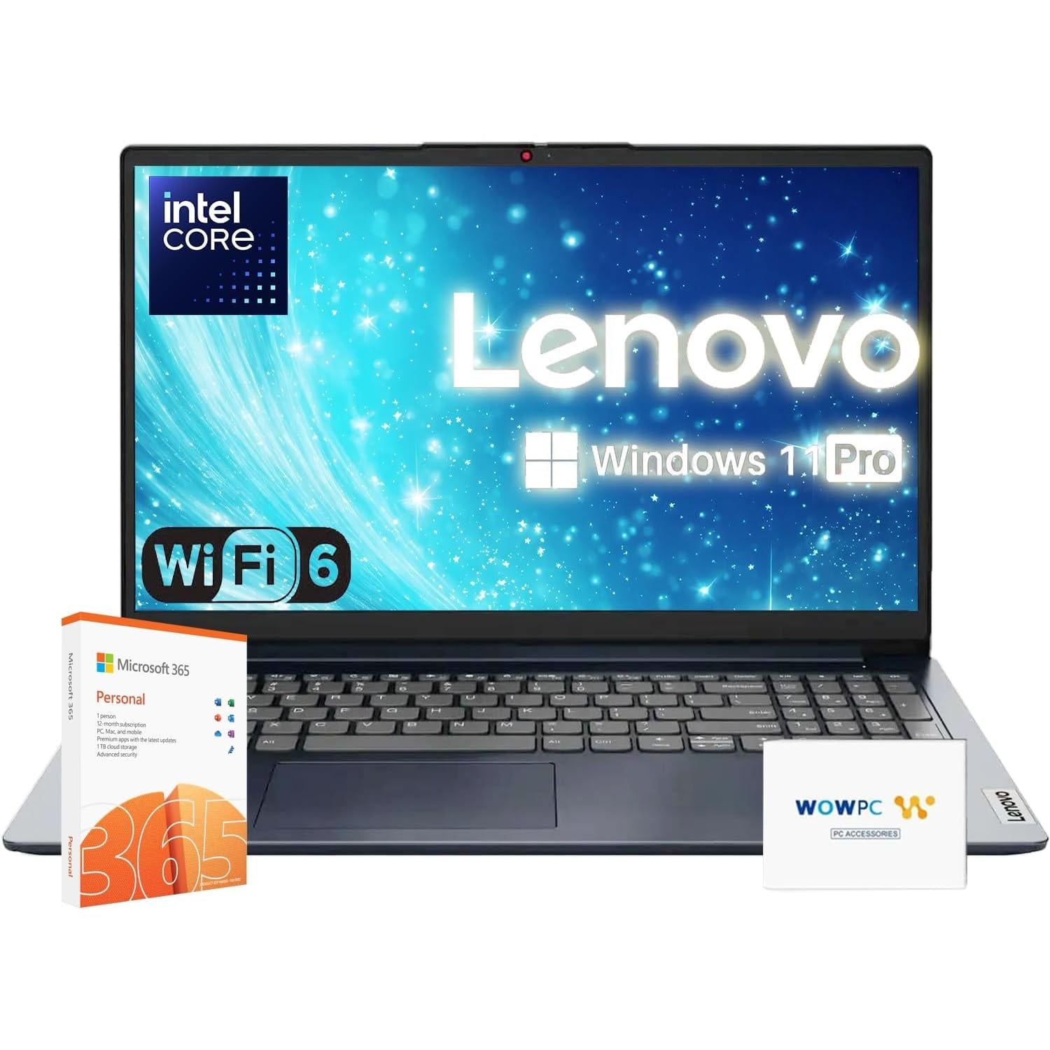 Premium Series Ideapad Laptop | Latest Model | 12GB RAM | 256GB SSD | 1 Year Office 365 W/ 1TB Cloud Storage | Intel Core | 15.6" | Numeric Keypad | Wifi 6 | Win 11 | W/Wowpc Recovery USB
