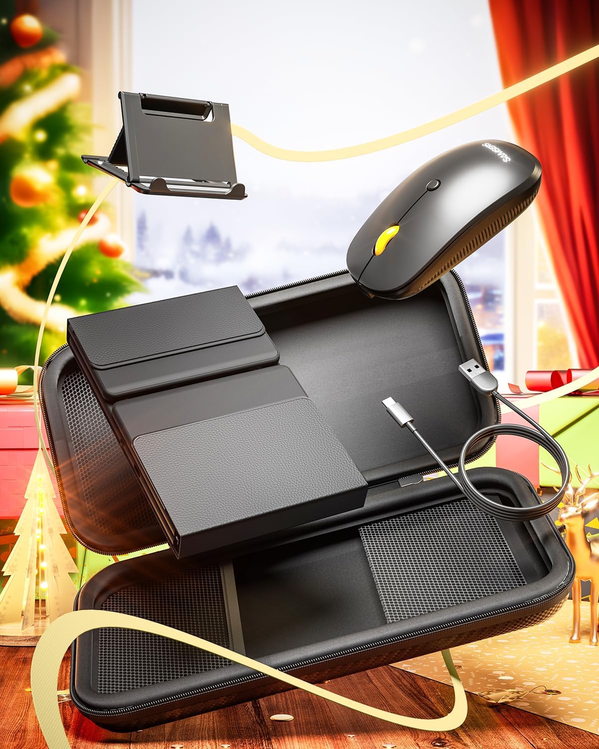 Teclado y mouse plegables | Bluetooth | Portátil para viaje | Mouse inalámbrico recargable USB-C | Para iOS, Android, Windows