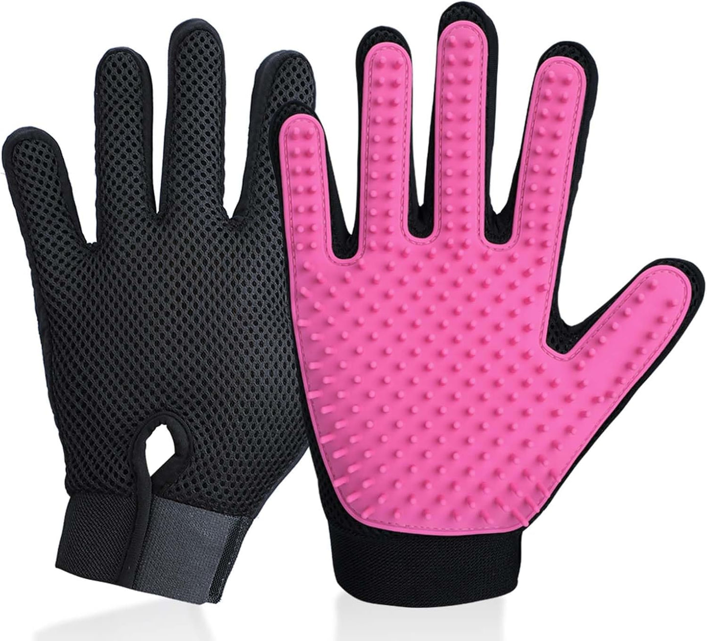 Guantes Removedores de Pelo para Mascotas (Par) | 255 Puntas de Silicona, Masaje y Grooming para Perros, Gatos y Caballos | Azul