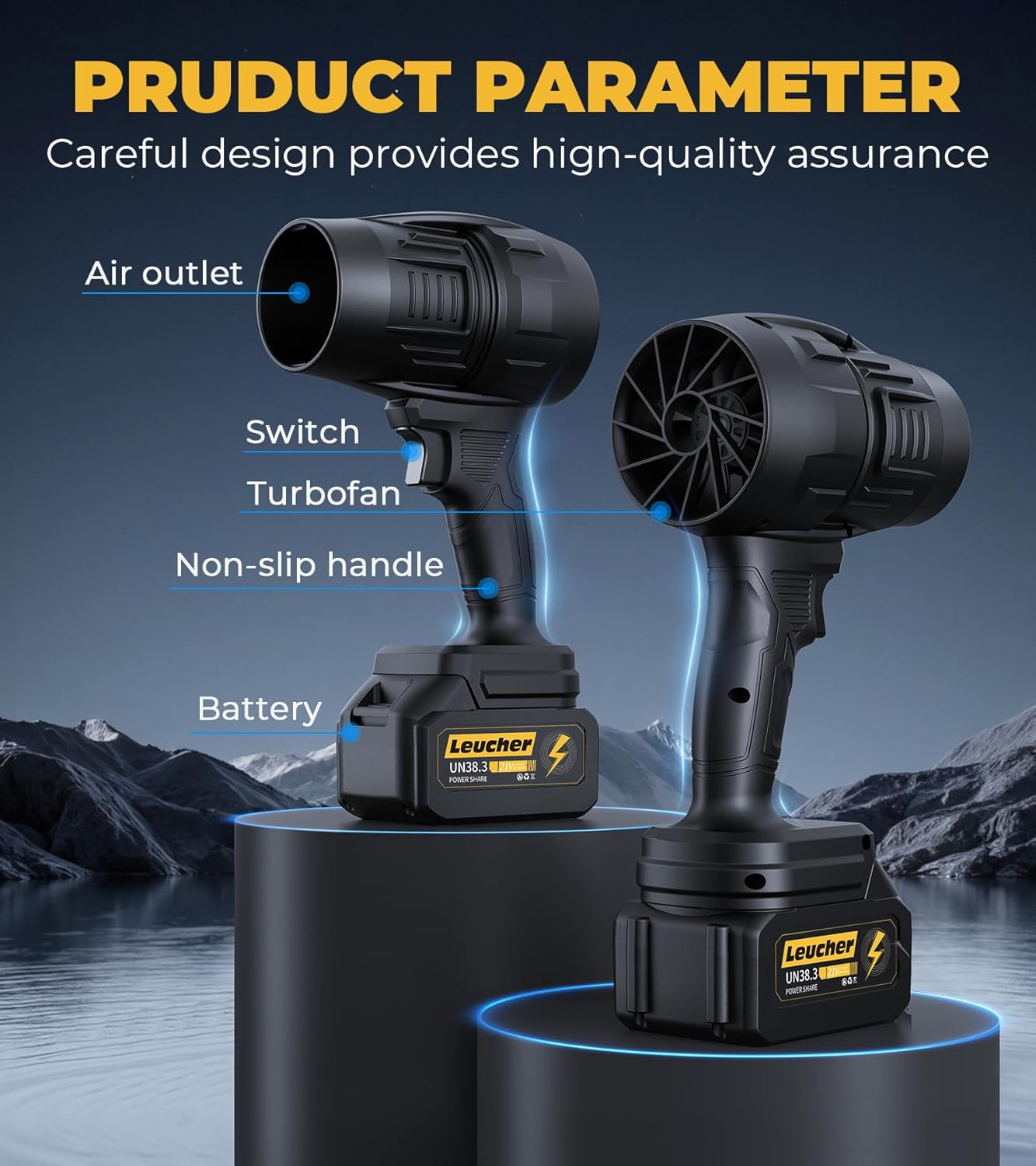 Soplador eléctrico inalámbrico con batería y cargador | soplador de aire turbo | 300000 rpm