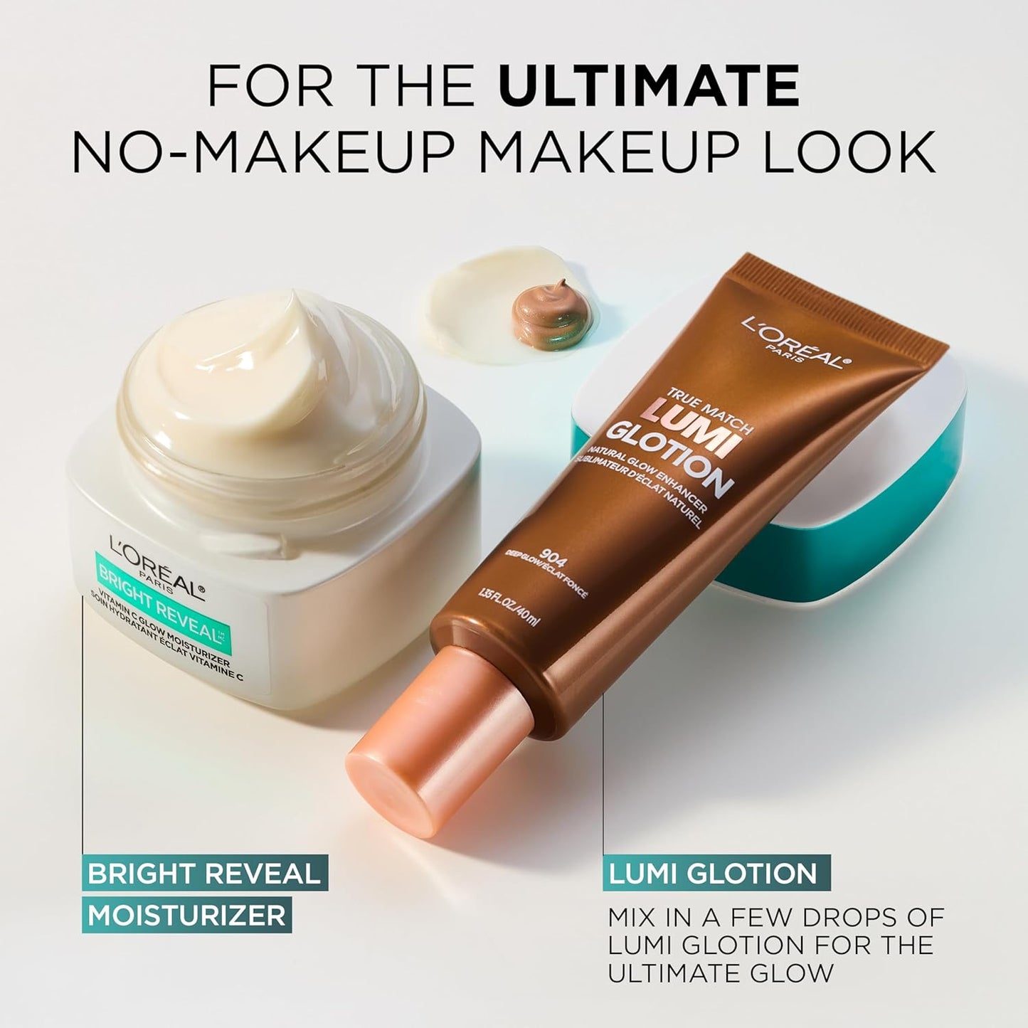L’Oréal Paris Bright Reveal Vitamin C Glow Moisturizer | Vitamina C + Niacinamida + Ceramidas | Ilumina, Unifica y Hidrata 72 h | Incluye muestra SPF 50