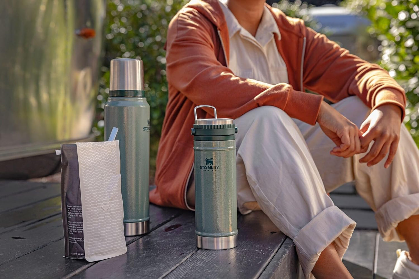 Classic Legendary Vacuum Bottle 1.5 Qt | Wide Mouth with Leakproof Cup Lid | Keep Drinks Hot or Cold | Packable for Travel | Insulated Stainless Steel Thermos | Bpa-Free | Hammertone Green