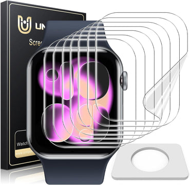 Paquete de 8 protectores de pantalla para Apple Watch | Series 11/10 de 1.654 pulgadas (1.654 in) | TPU suave | No es de vidrio | Sin burbujas | Protección contra rayas y golpes