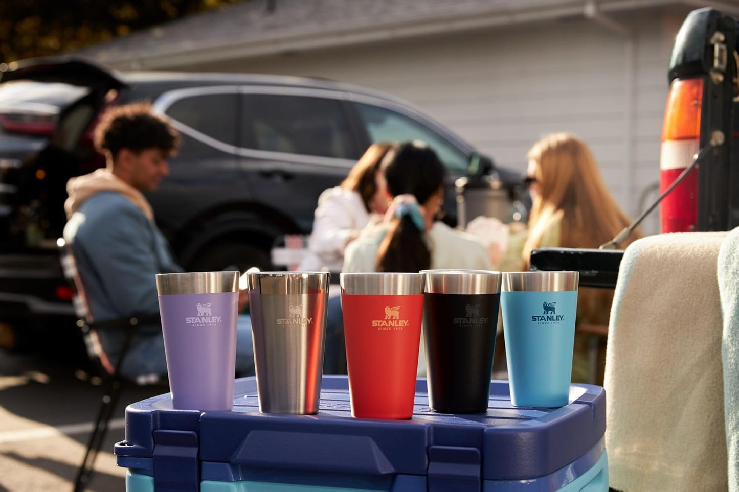 Adventure Stacking Beer Pint Glass 16Oz | Stackable Drinking Cup for Cold Beverages | Dishwasher Safe | Insulated Stainless Steel Tumbler | Bpa-Free | Ash 2.0