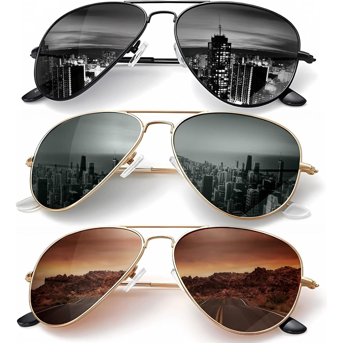 KALIYADI - Lentes de sol clásicos estilo aviador para hombres y mujeres, lentes de sol para conducir, lentes polarizados, con bloqueo de luz ultravioleta