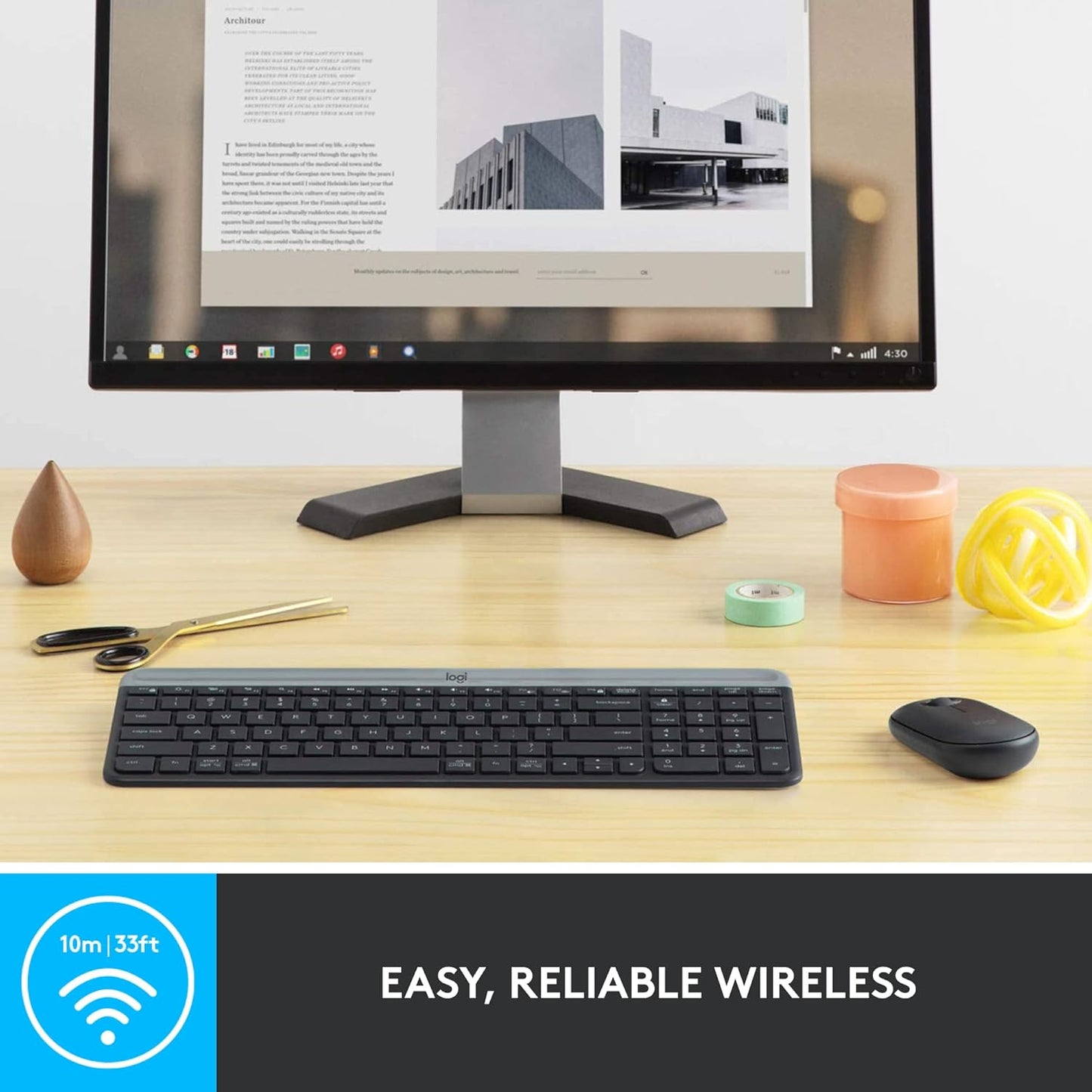Logitech MK470 Combo Slim – Teclado y Ratón Inalámbricos (Grafito)