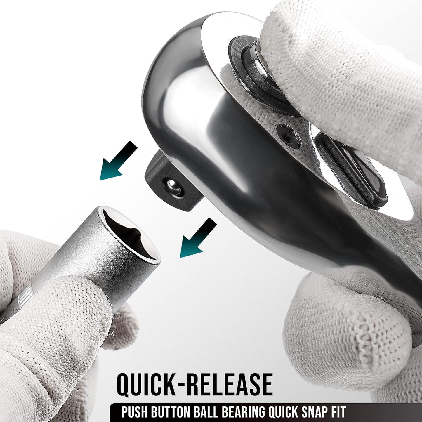 Set de Llaves de Trinquete PHIRAH 3 Piezas 1/2" – 3/8" – 1/4" | 72 Dientes, Quick Release, Reversible, Mango Ergonómico – Ideal Hogar, Taller y Reparación Automotriz