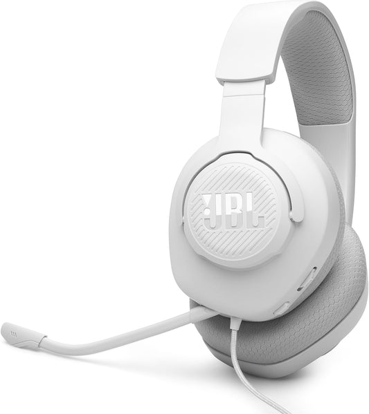 JBL Quantum 100 M2 (Blanco) – Audífonos gamer con cable y micrófono desmontable