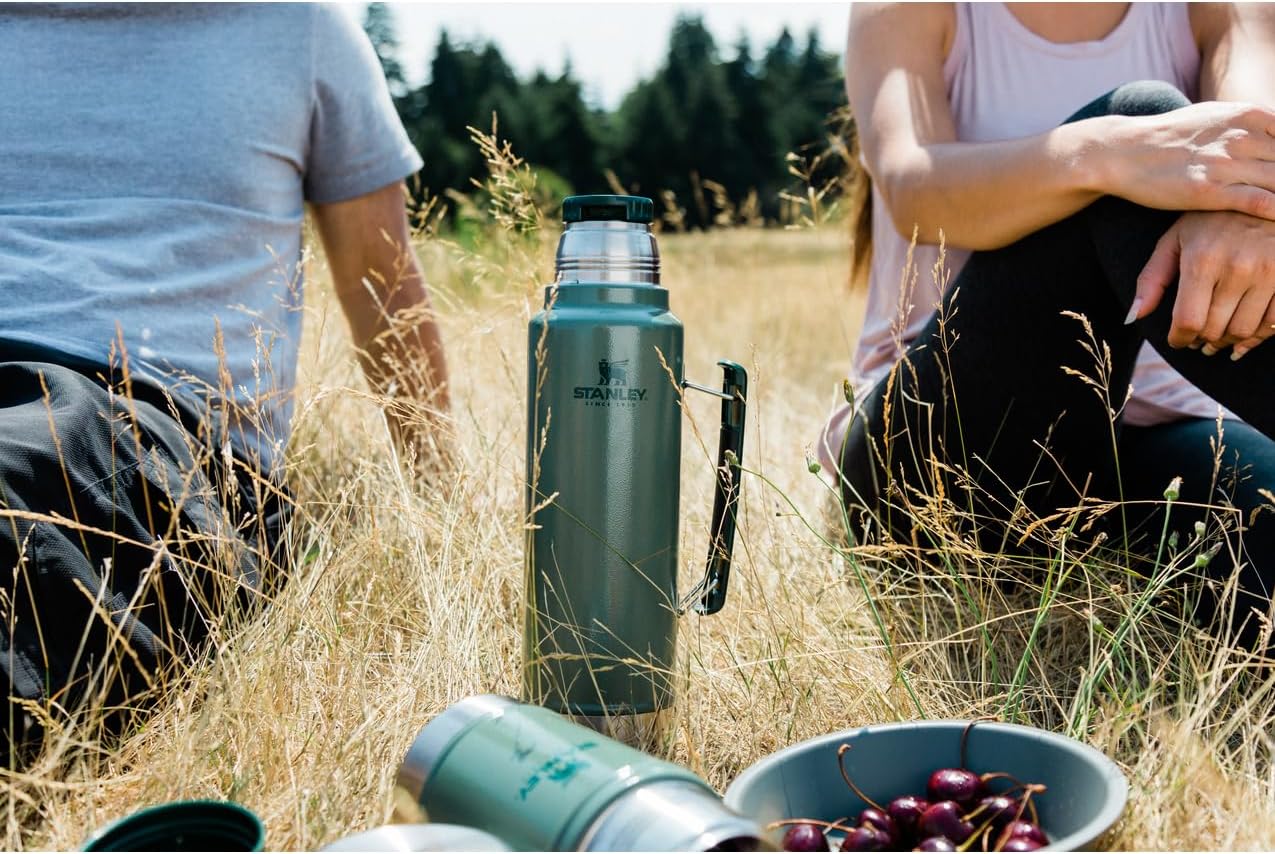 Classic Legendary Vacuum Bottle 1.1 Qt | Wide Mouth with Leakproof Cup Lid | Keep Drinks Hot or Cold | Packable for Travel | Insulated Stainless Steel Thermos | Bpa-Free | Matte Black