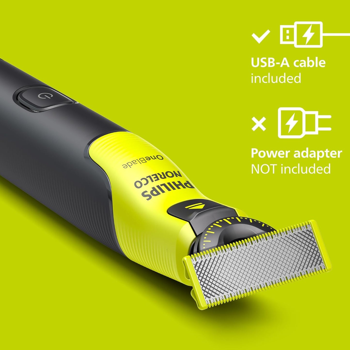 Philips Norelco OneBlade 360 con Conectividad QP4530/90 — Recortadora y Afeitadora Facial, Cuchilla 360, Peine 5-en-1 (1–5 mm), USB, 60 min, Uso Húmedo/Seco